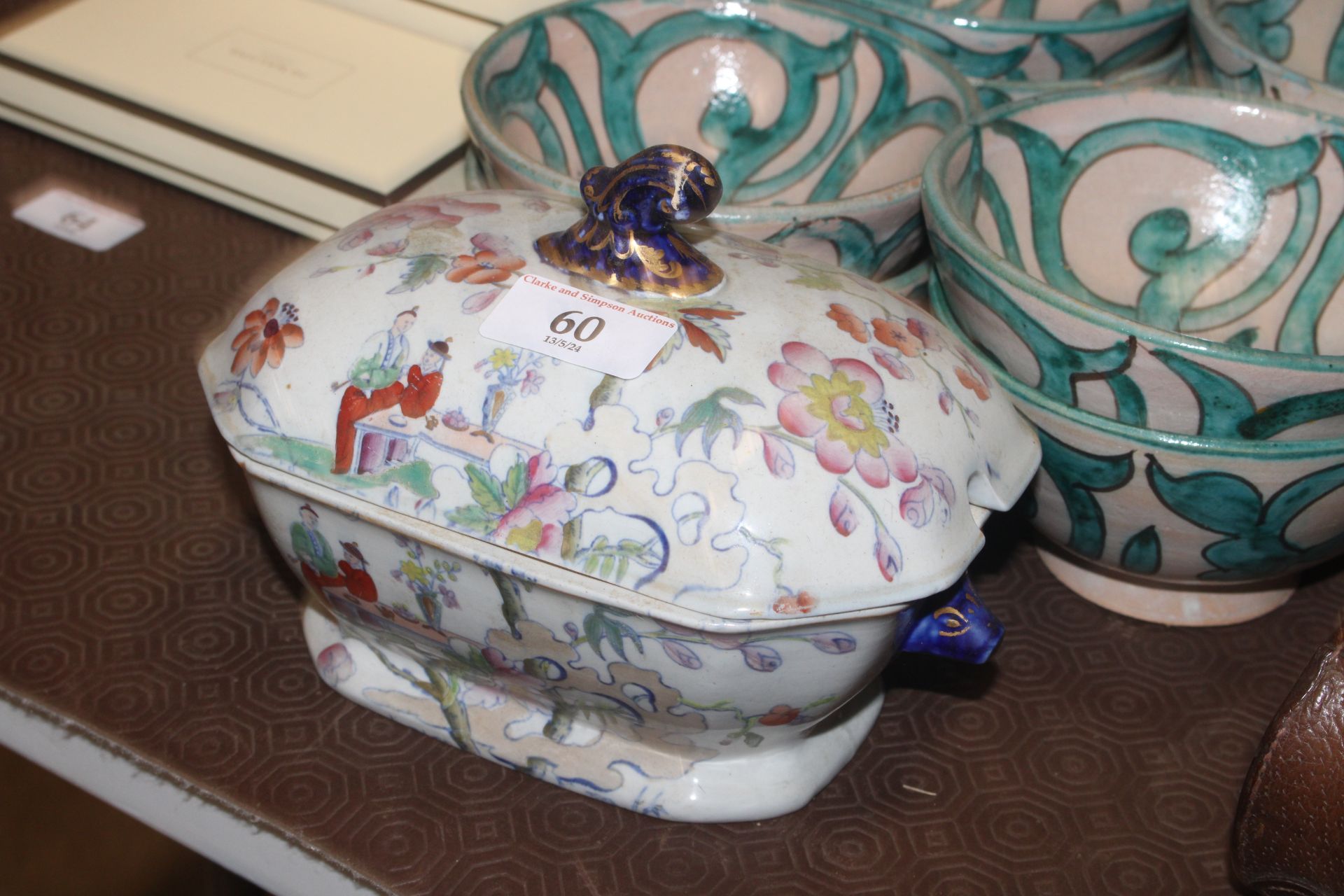 An ironstone pattern sauce tureen and six continen - Image 2 of 8