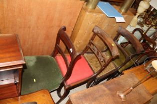 Five various 19th Century dining chairs