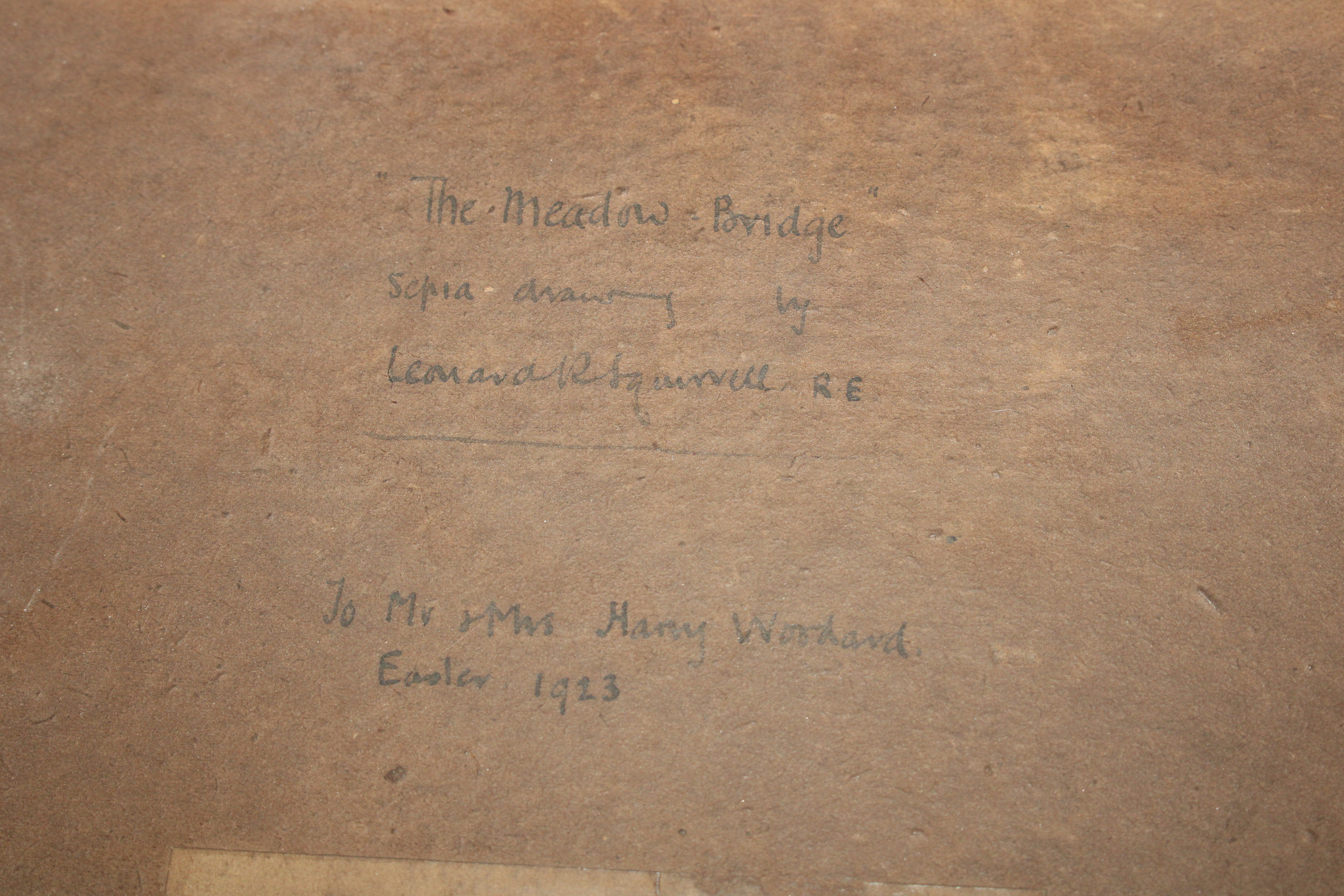 Leonard Russell Squirrell, "A Meadow Bridge" signe - Image 5 of 6