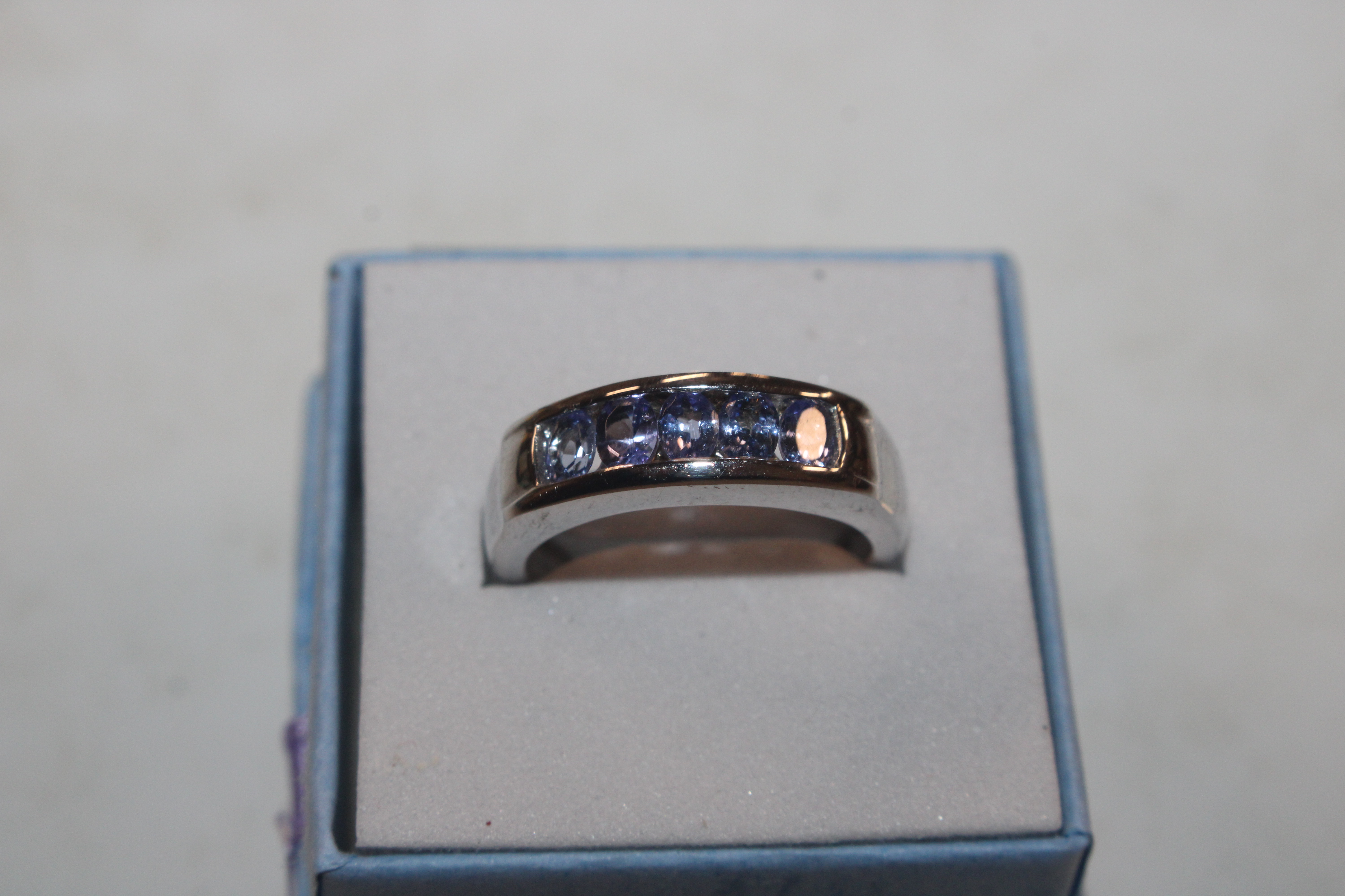 A Sterling silver and tanzanite ring, ring size N/ - Image 2 of 4
