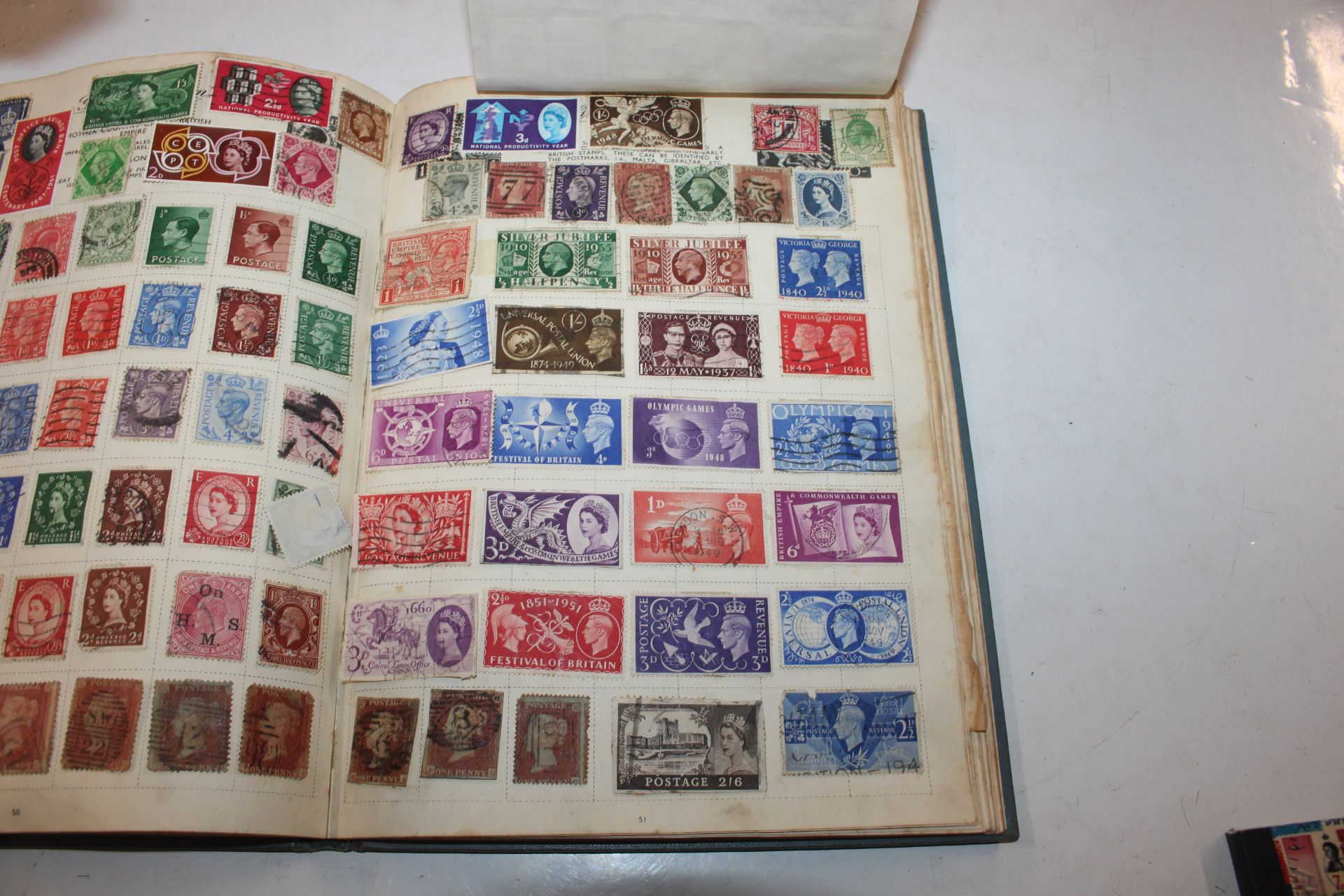 A box containing an album of stamps, various loose - Image 6 of 27