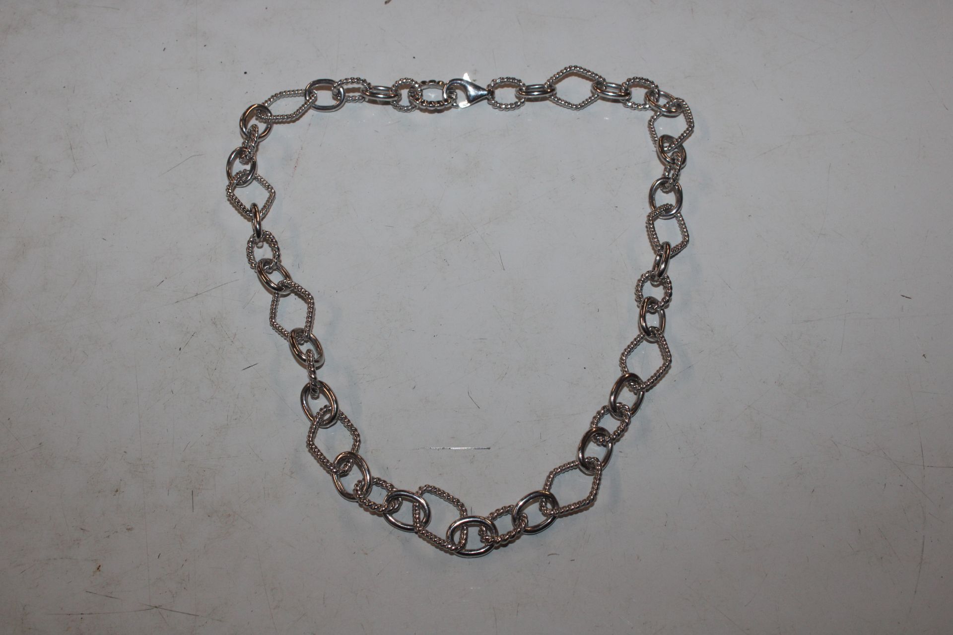 A chunky solid Sterling silver necklace, approx. 4