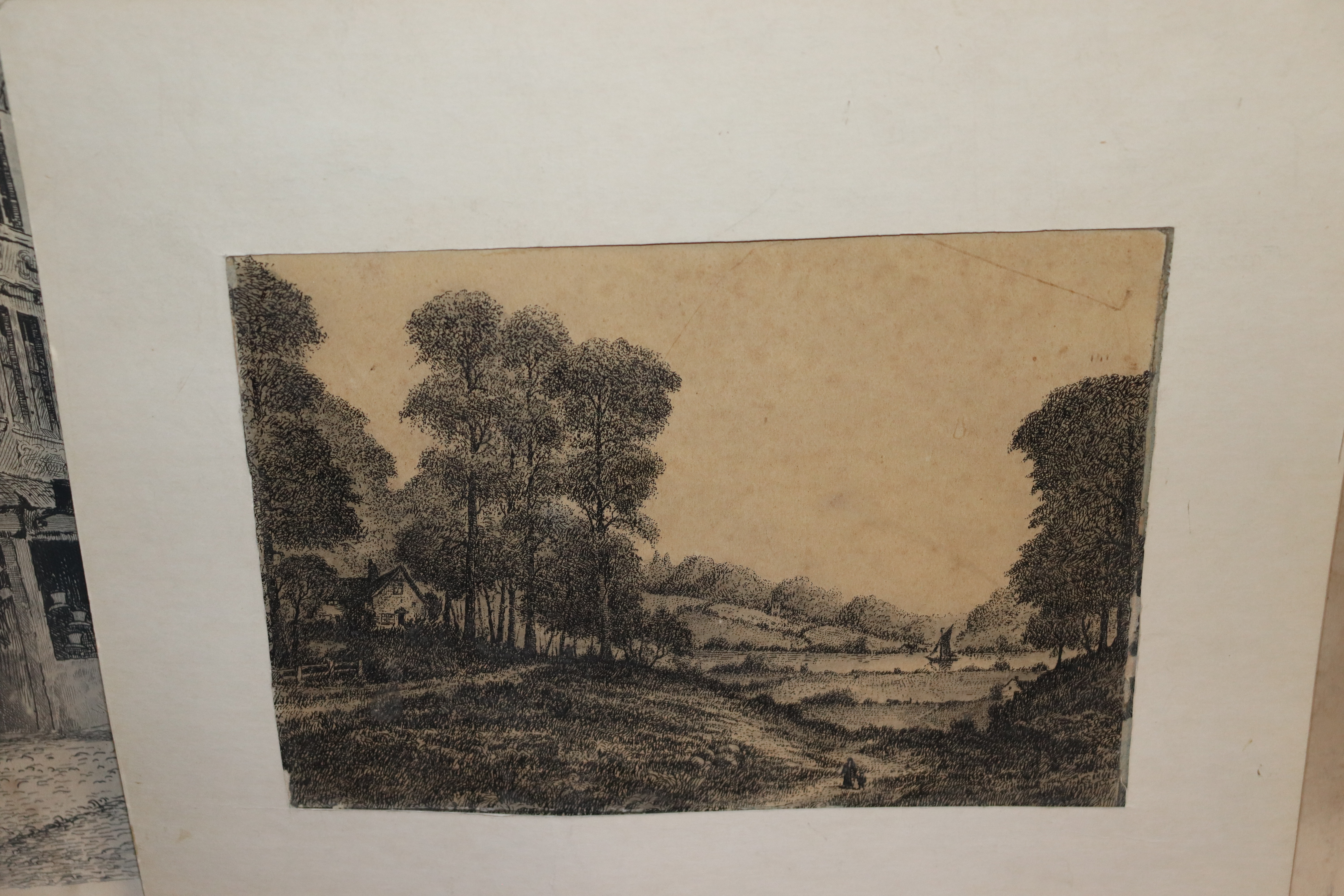 A black and white etching signed to bottom right, - Image 2 of 6