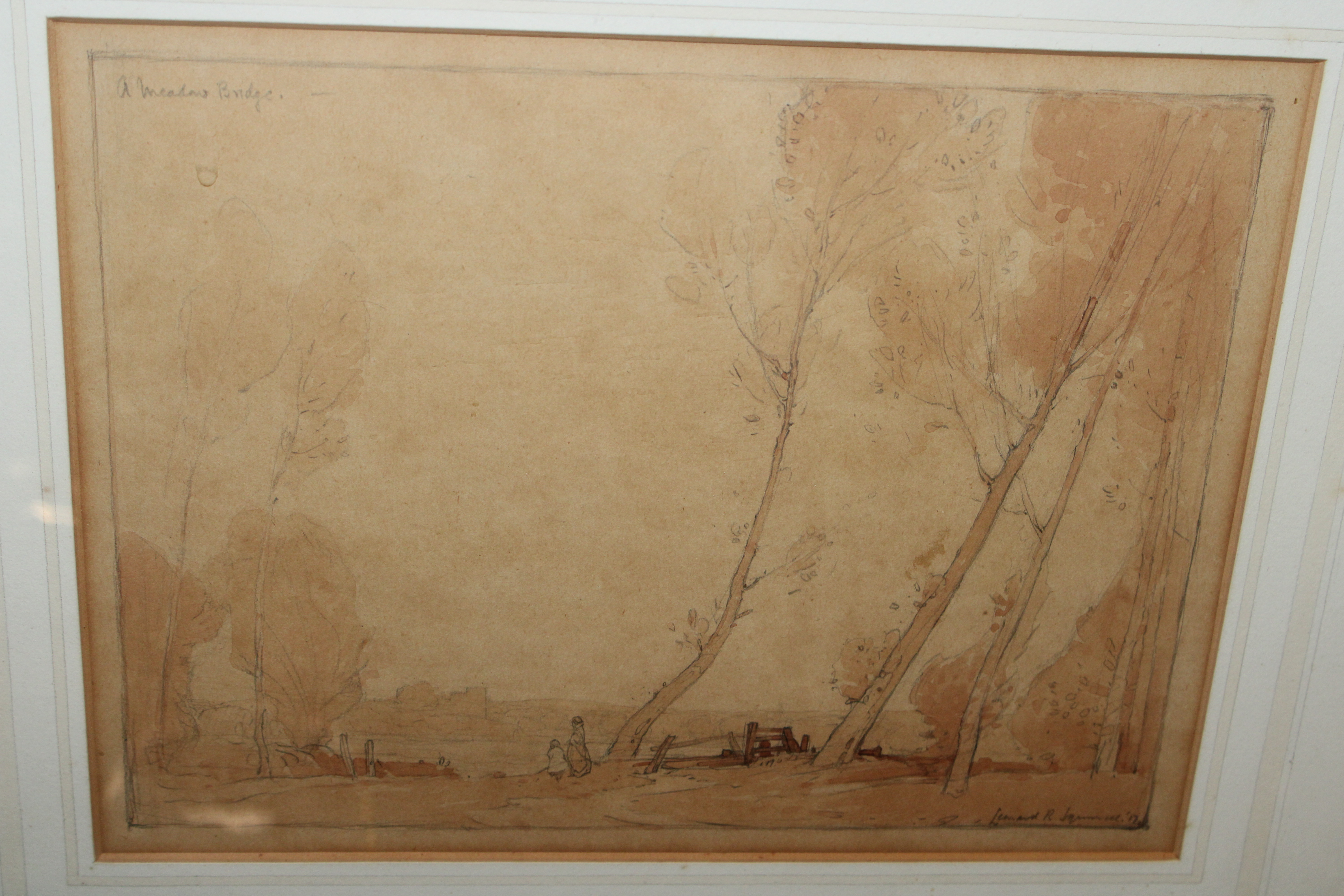 Leonard Russell Squirrell, "A Meadow Bridge" signe - Image 2 of 6