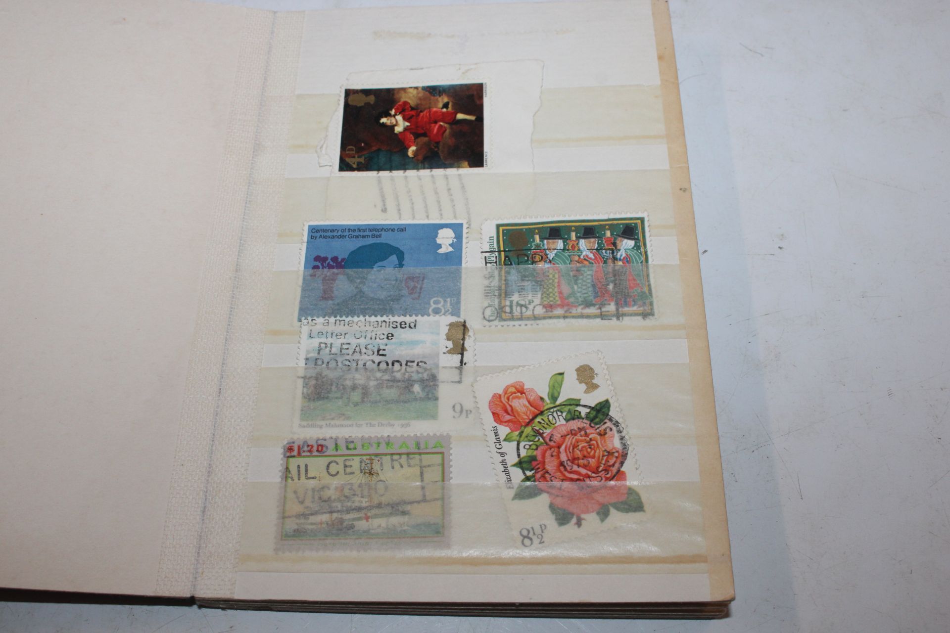 A box containing an album of stamps, various loose - Image 23 of 27