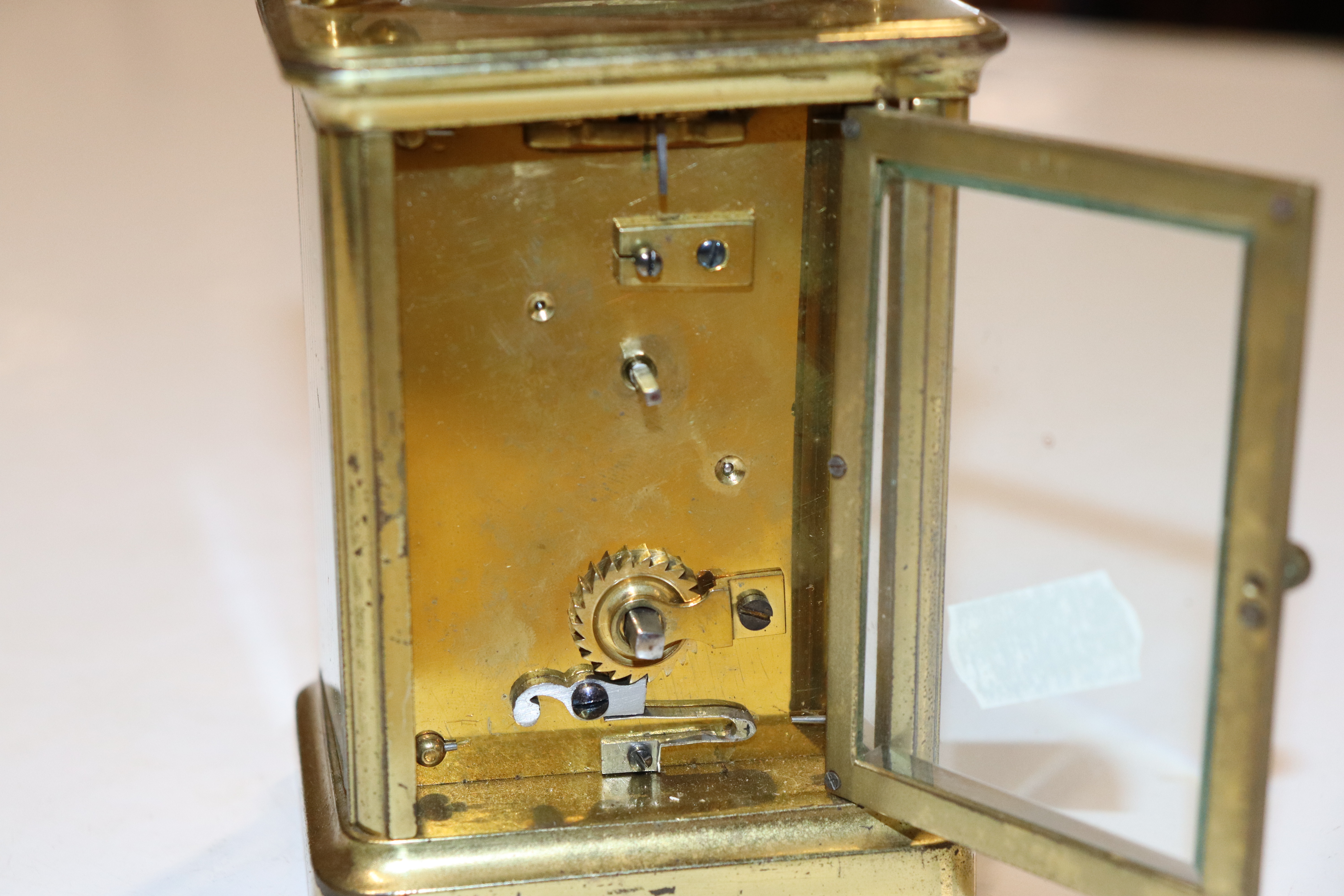 A brass cased carriage clock - Image 4 of 7