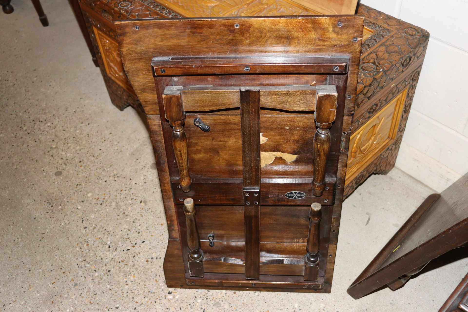 Two vintage wooden bed tables - Image 2 of 4