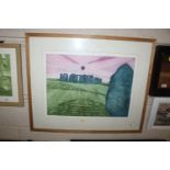 John Brunsden, "Stonehenge" pencil signed limited