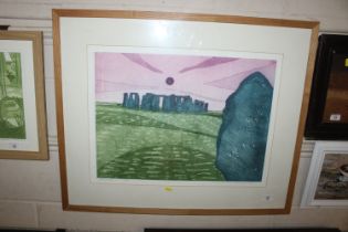 John Brunsden, "Stonehenge" pencil signed limited