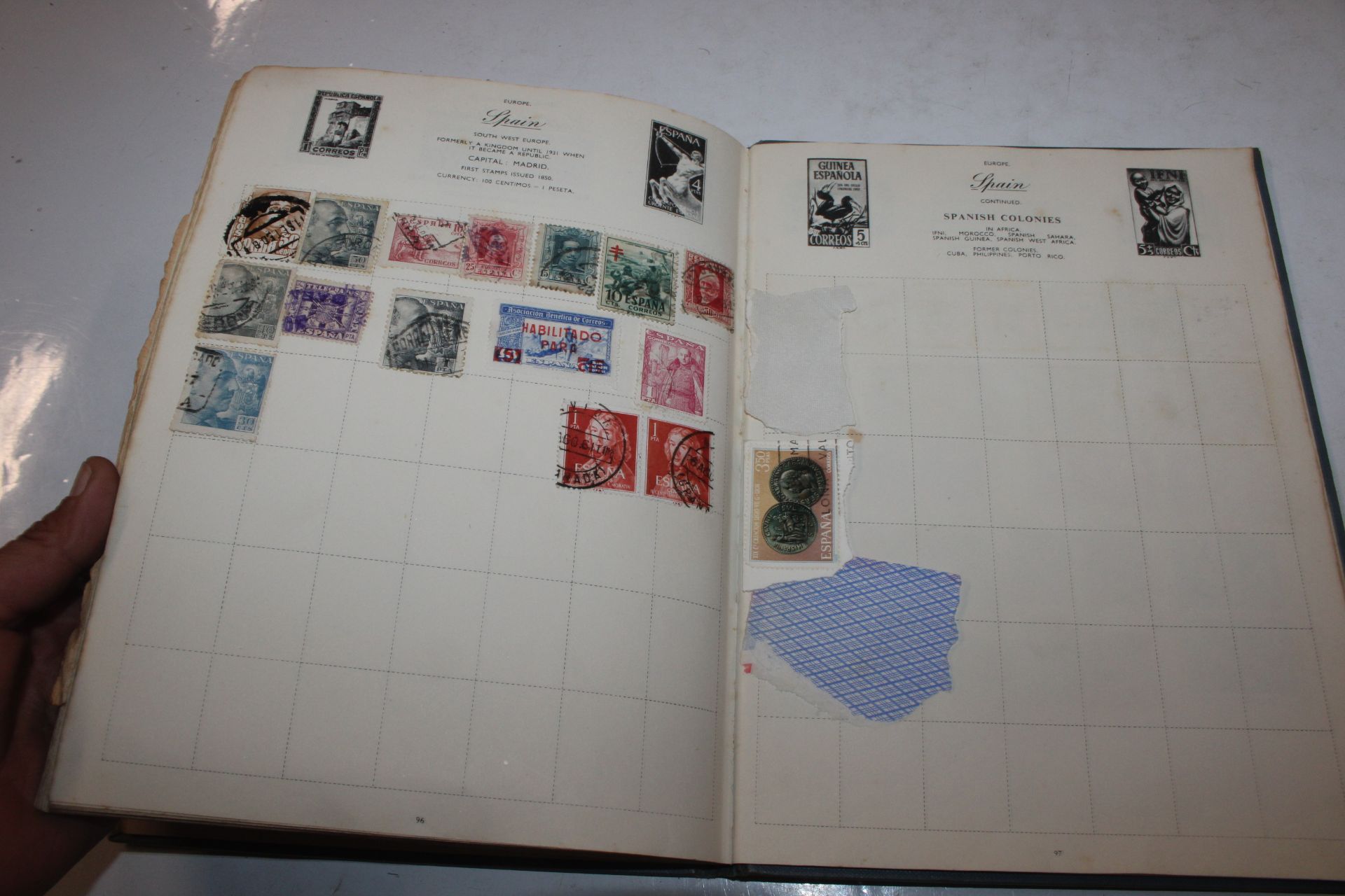 A box containing an album of stamps, various loose - Image 18 of 27