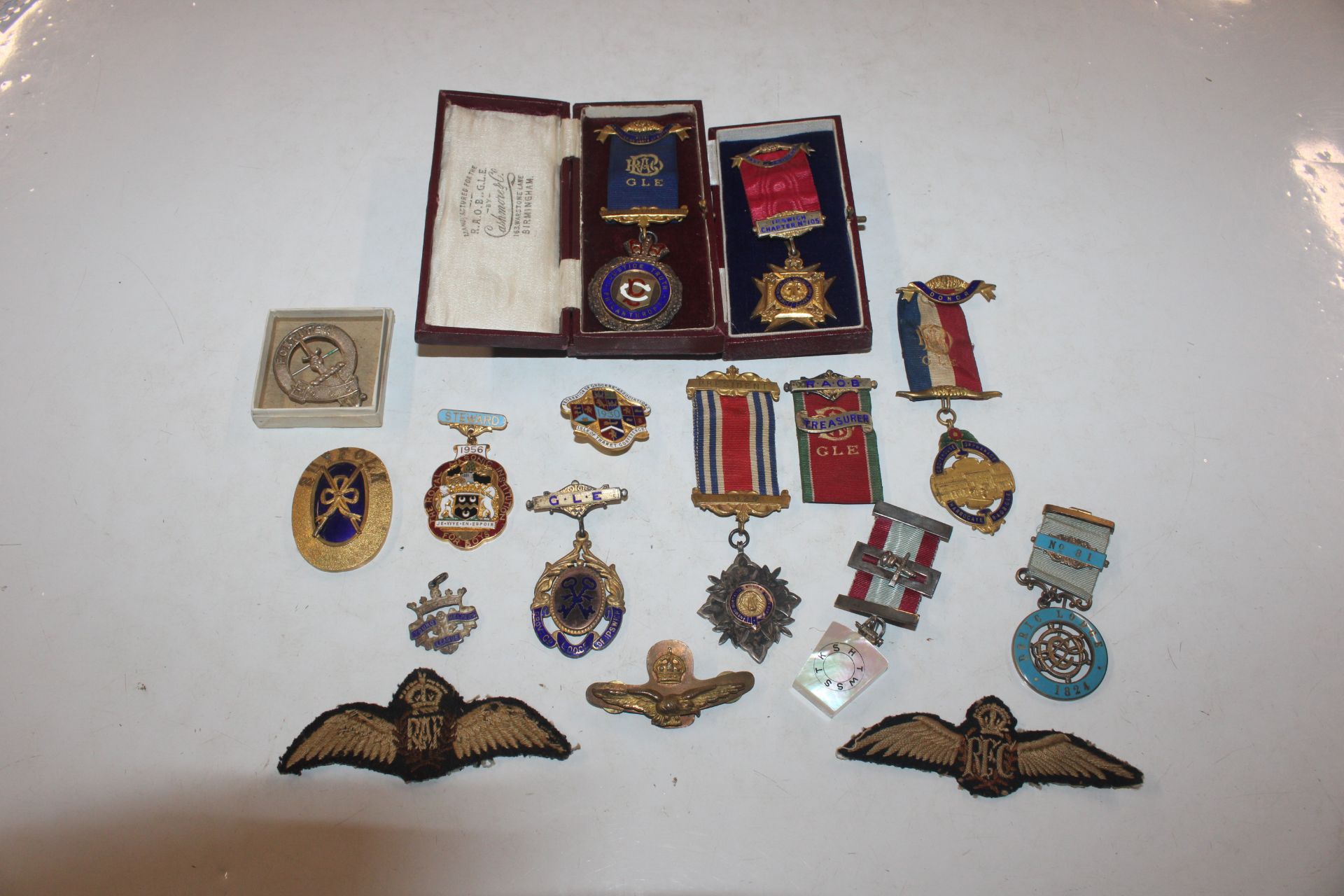 A collection of silver gilt and other Masonic meda