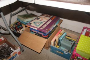 Three boxes of miscellaneous vintage games and puz