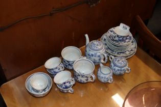 A collection of Dresden style doll's tea ware (som