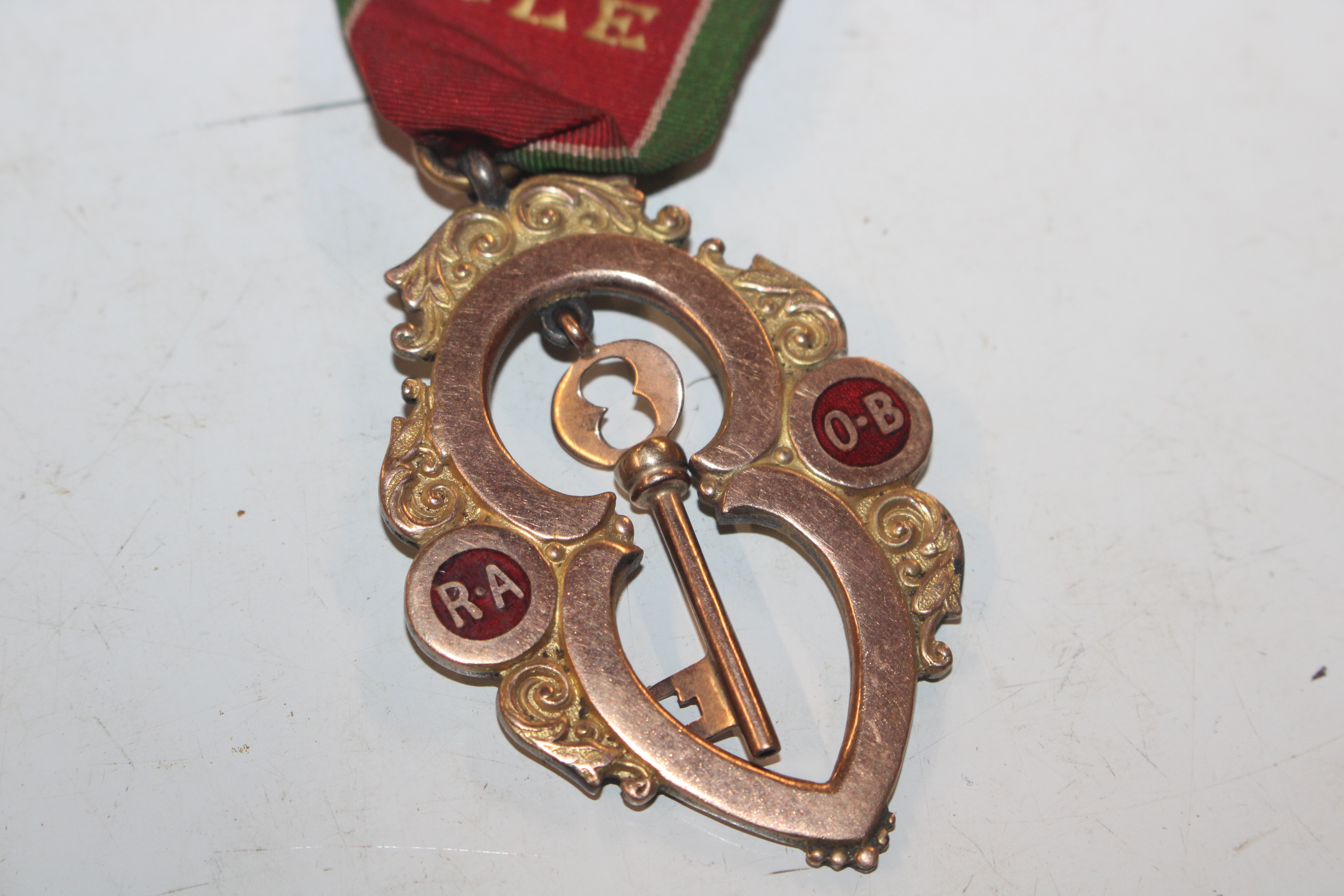 A silver gilt and enamel decorated Masonic medal; - Image 4 of 16
