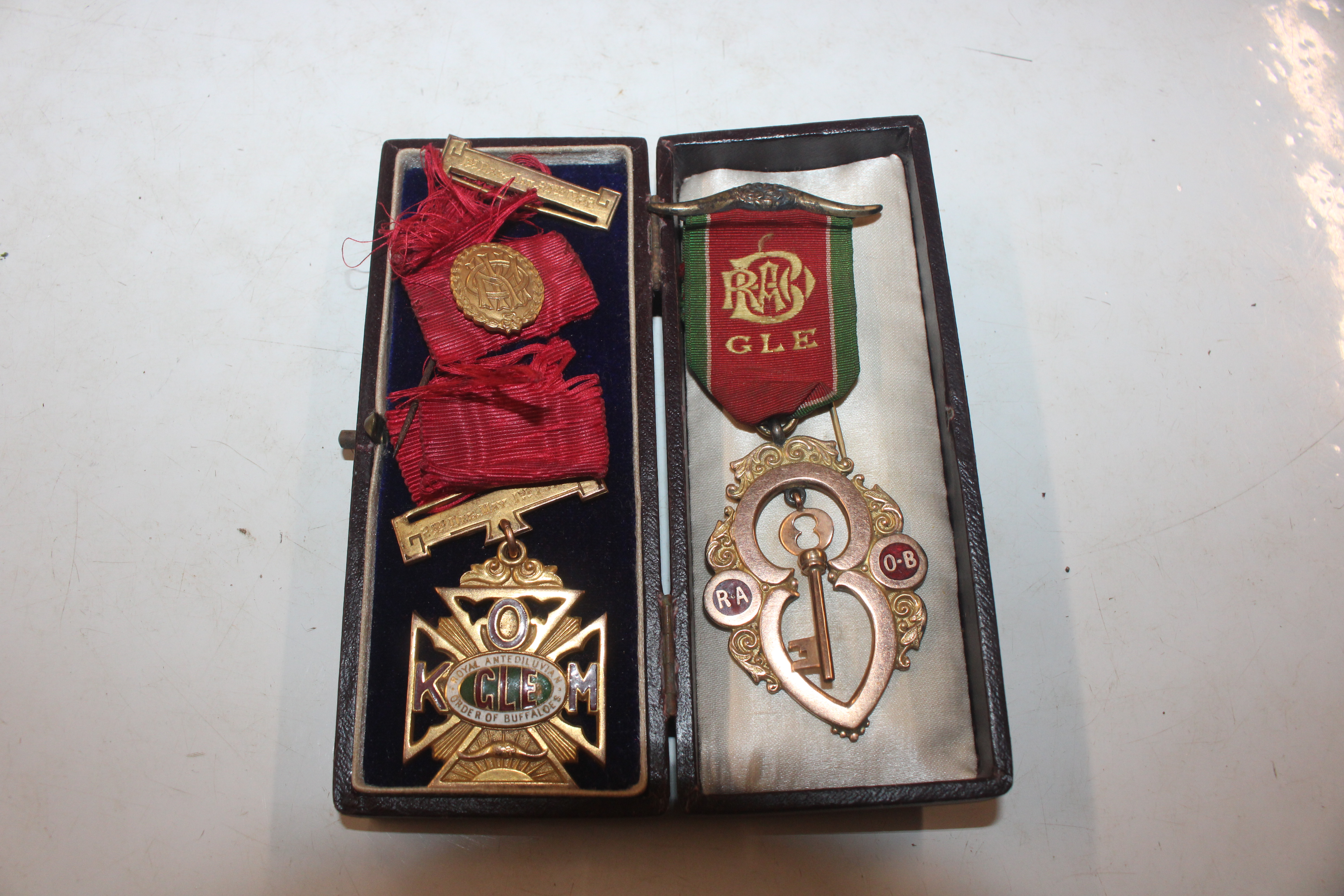 A silver gilt and enamel decorated Masonic medal;