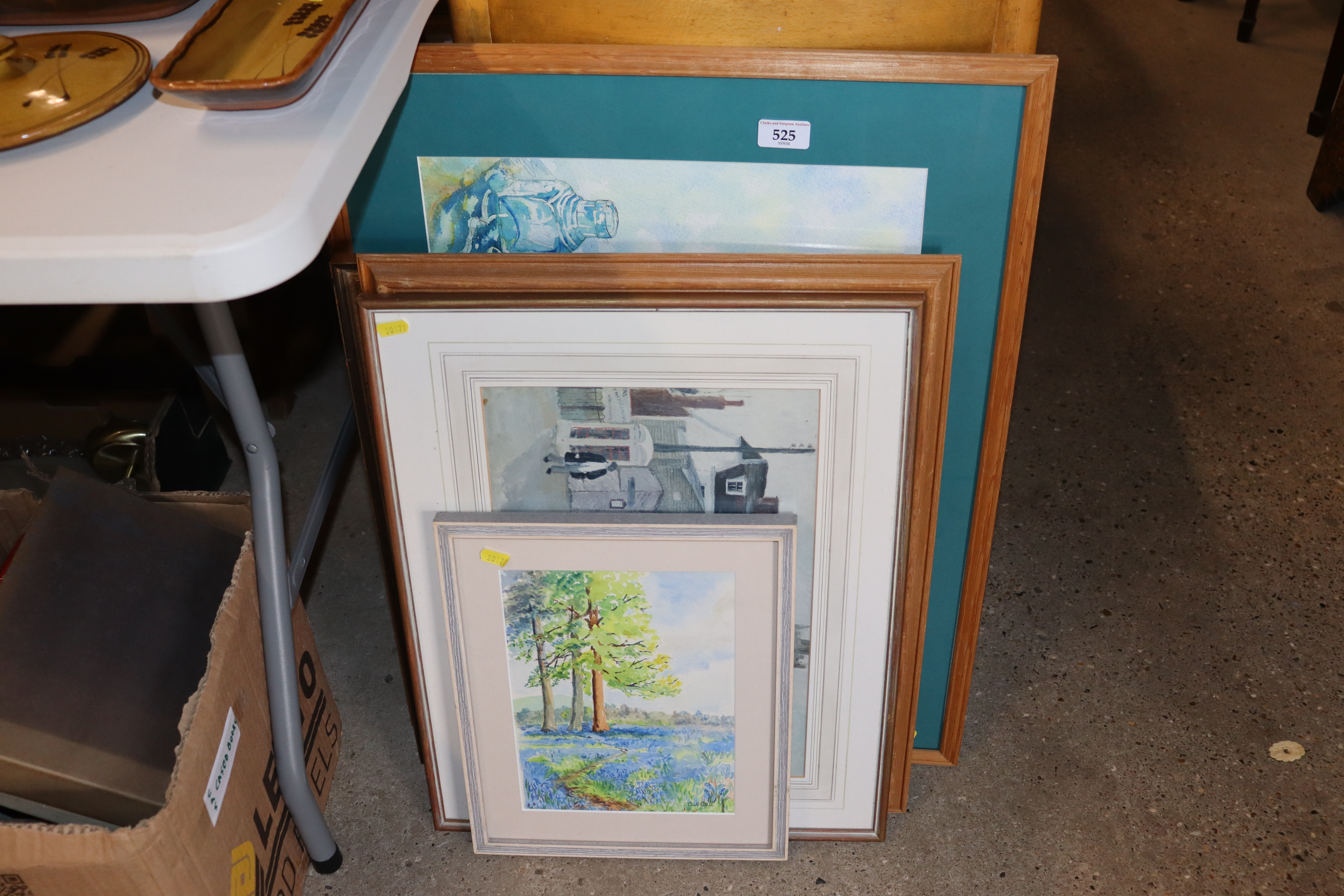 A quantity of framed and glazed prints and waterco