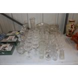 A large quantity of cut glass table ware including