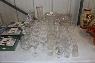 A large quantity of cut glass table ware including