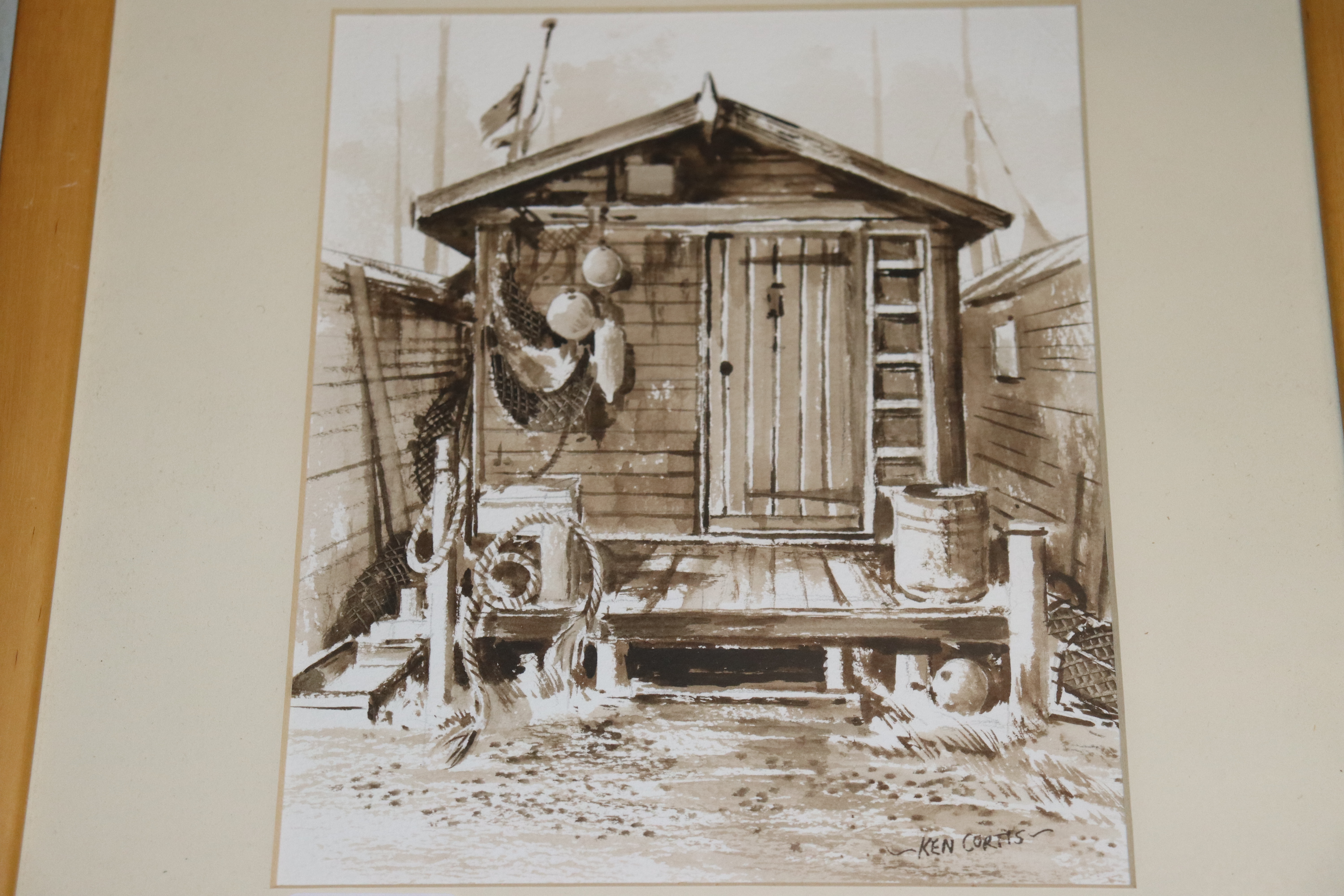 Ken Curtis, "Fisherman's Hut, Felixstowe Ferry" se - Image 2 of 3