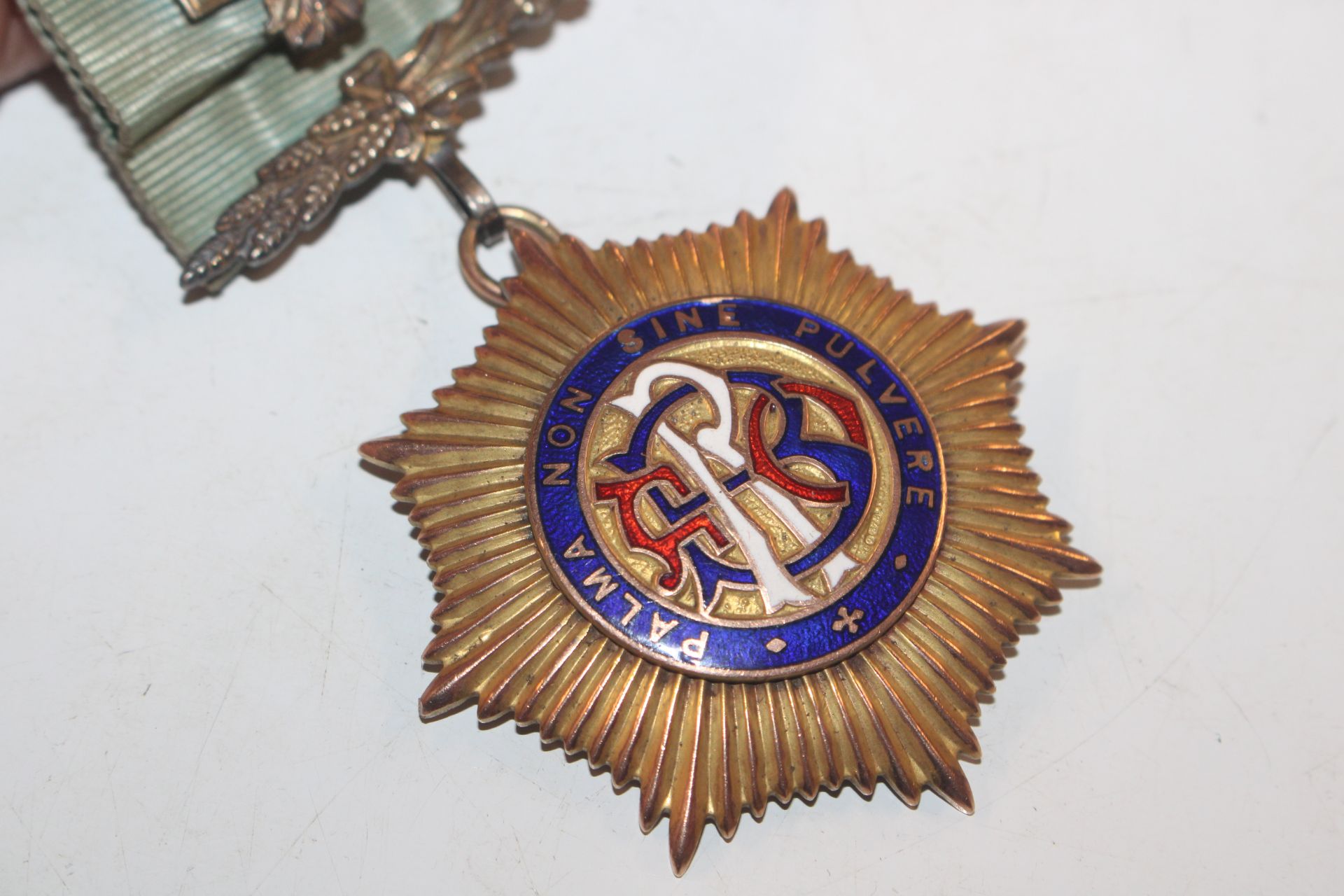 A 9ct gold enamel decorated Masonic medal, approx. - Image 6 of 9