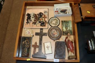 A collection of various religious items to include