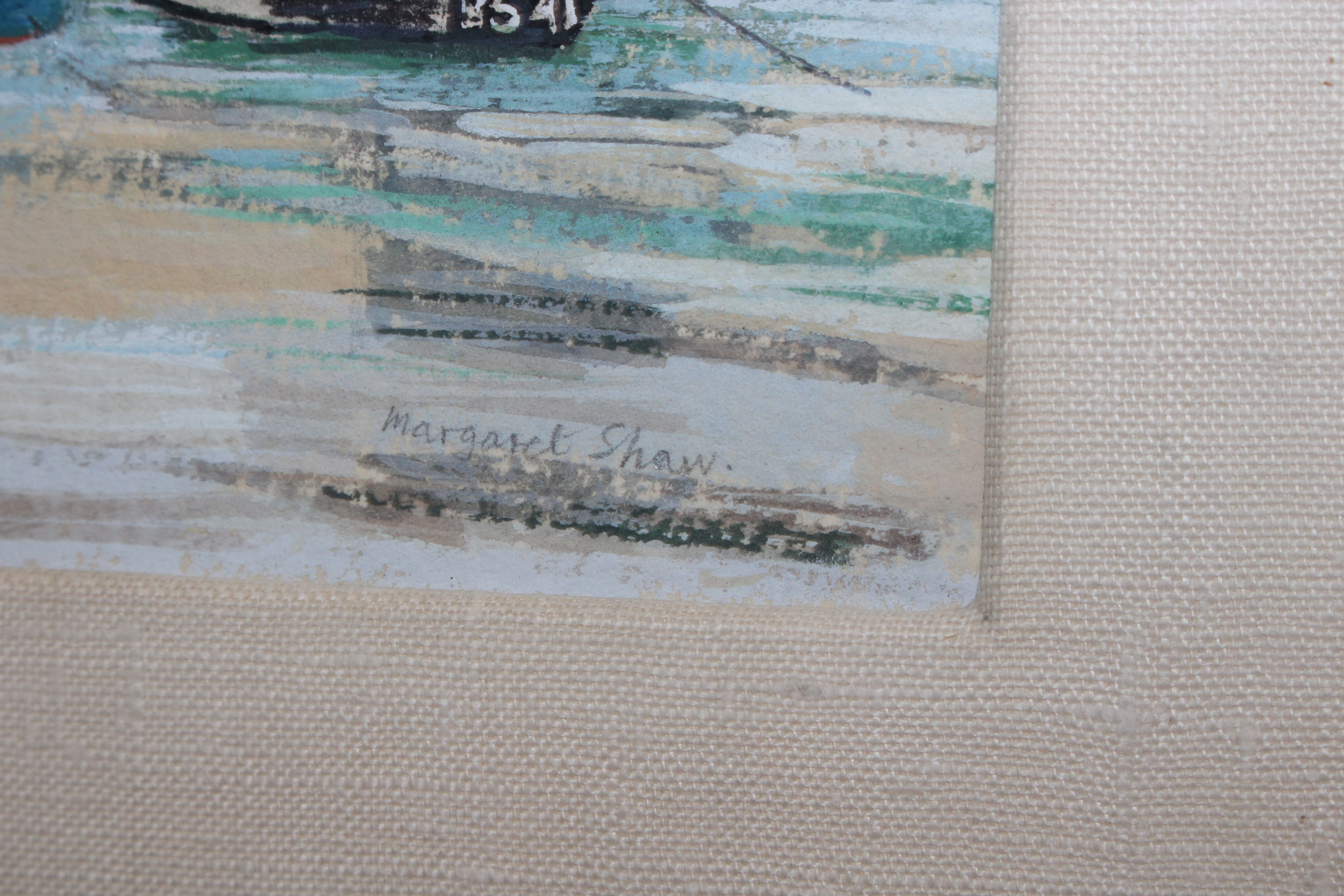 Margaret Shaw, watercolour study of a fishing vill - Image 3 of 3
