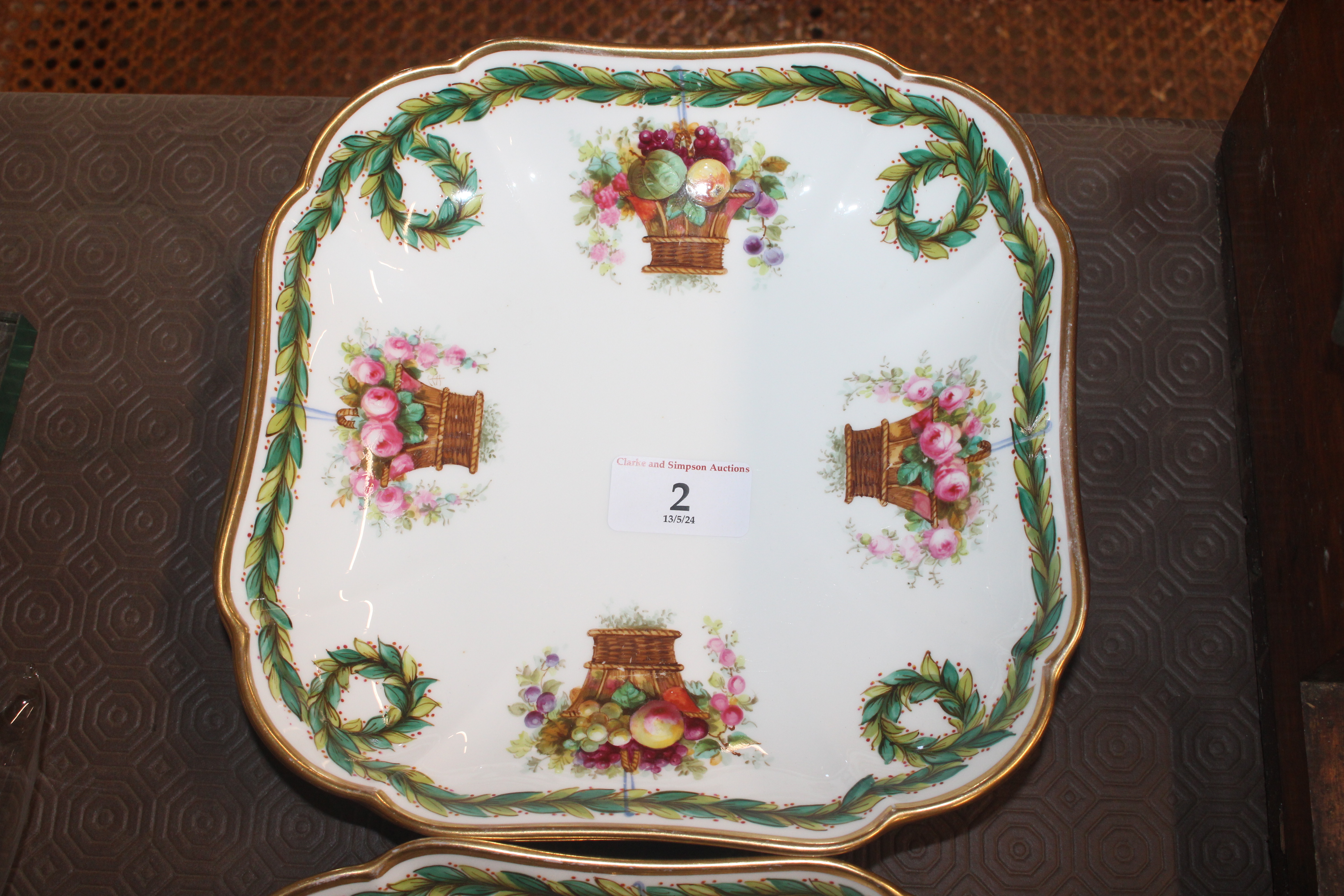 A Copeland floral decorated part tea set retailed - Image 2 of 7