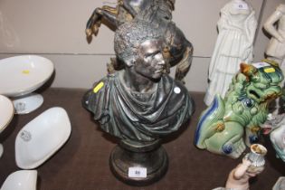 A bust of a Roman Emperor on circular socle