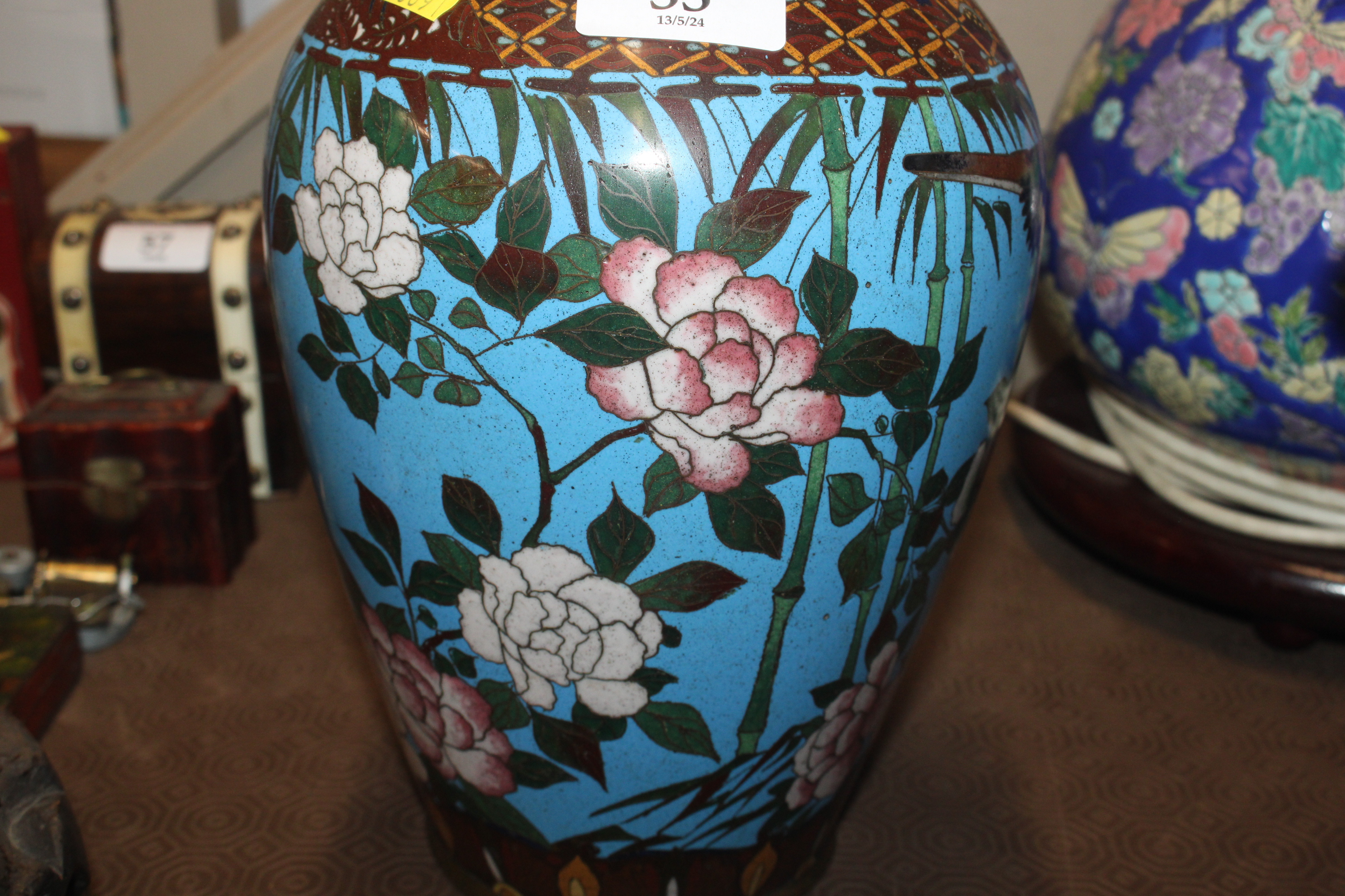 A cloisonné baluster vase - Image 2 of 12