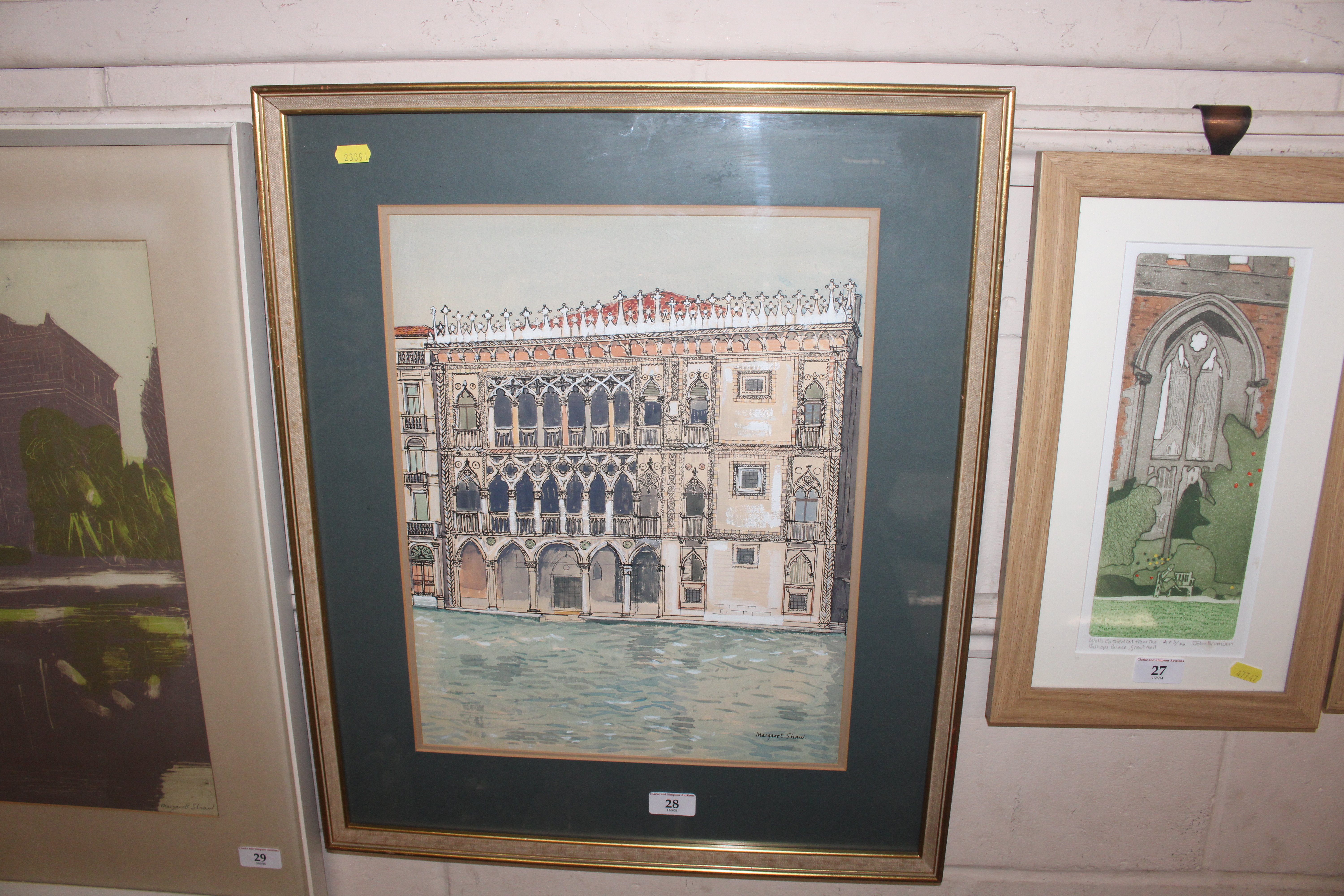 Margaret Shaw, watercolour study of a Venetian sce