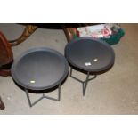 A pair of Trica metal side tables