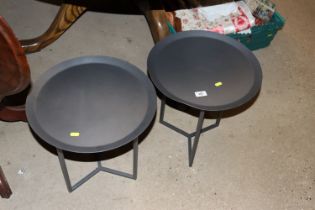 A pair of Trica metal side tables