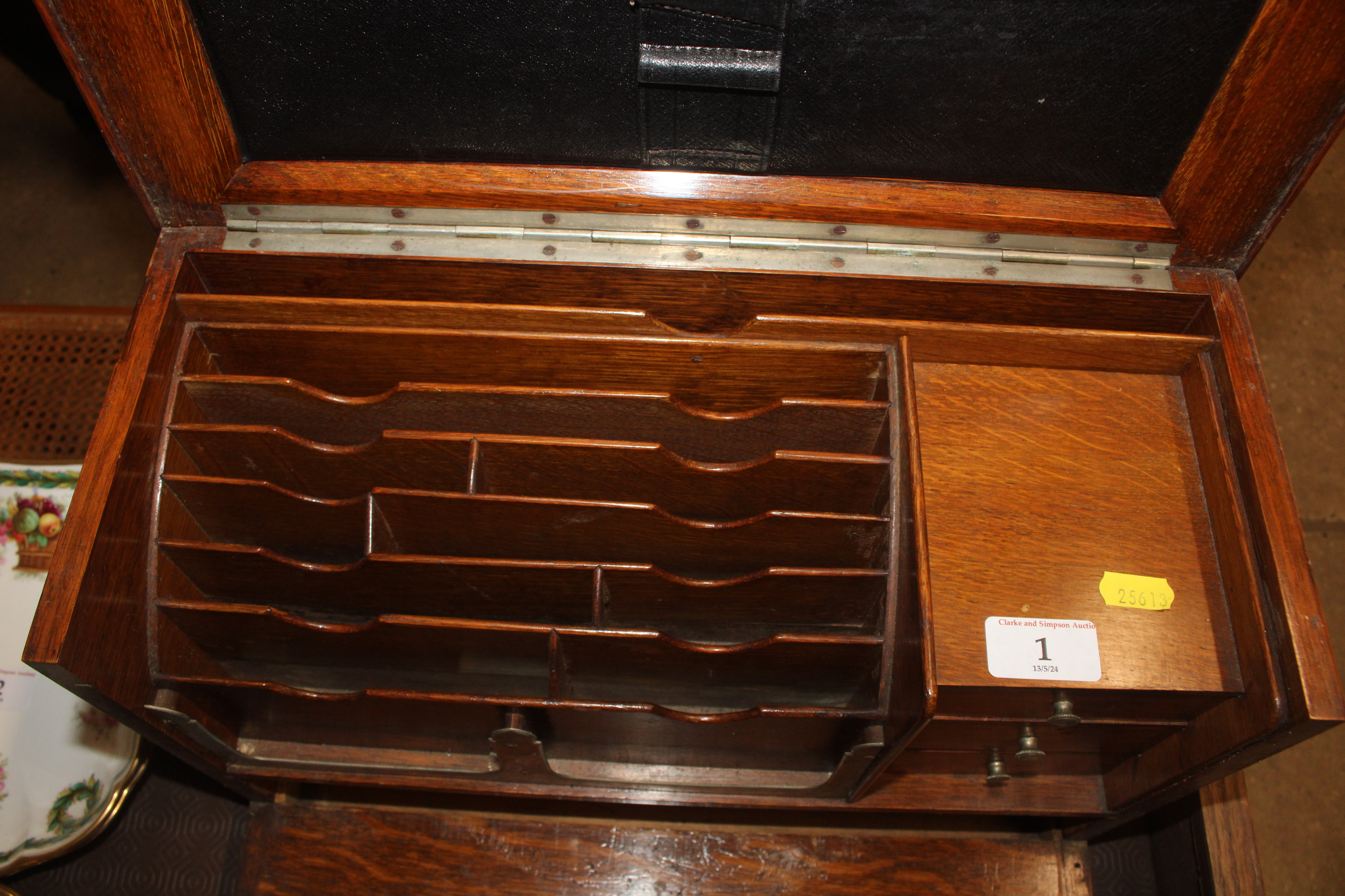 A late Victorian oak stationery cabinet - Image 6 of 19