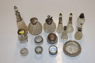 A collection of various silver topped and silver n