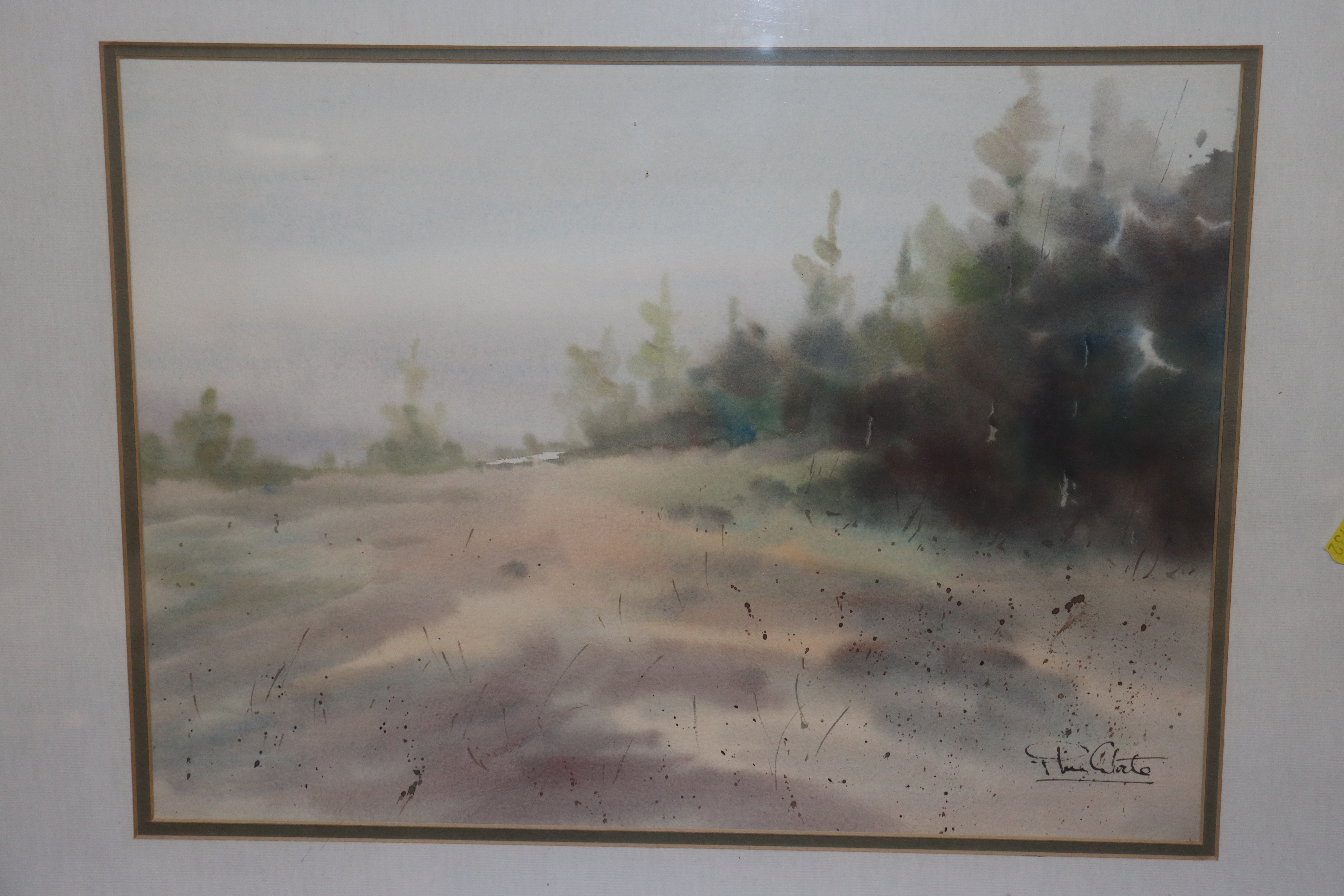 Indistinctly signed watercolour, rural scene - Image 2 of 3