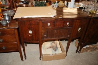 A late 19th Century mahogany bow fronted sideboard