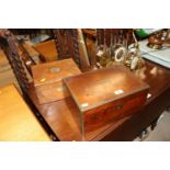 A Victorian walnut and brass bound writing slope a