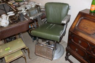 A 1960's Belmont barber's chair