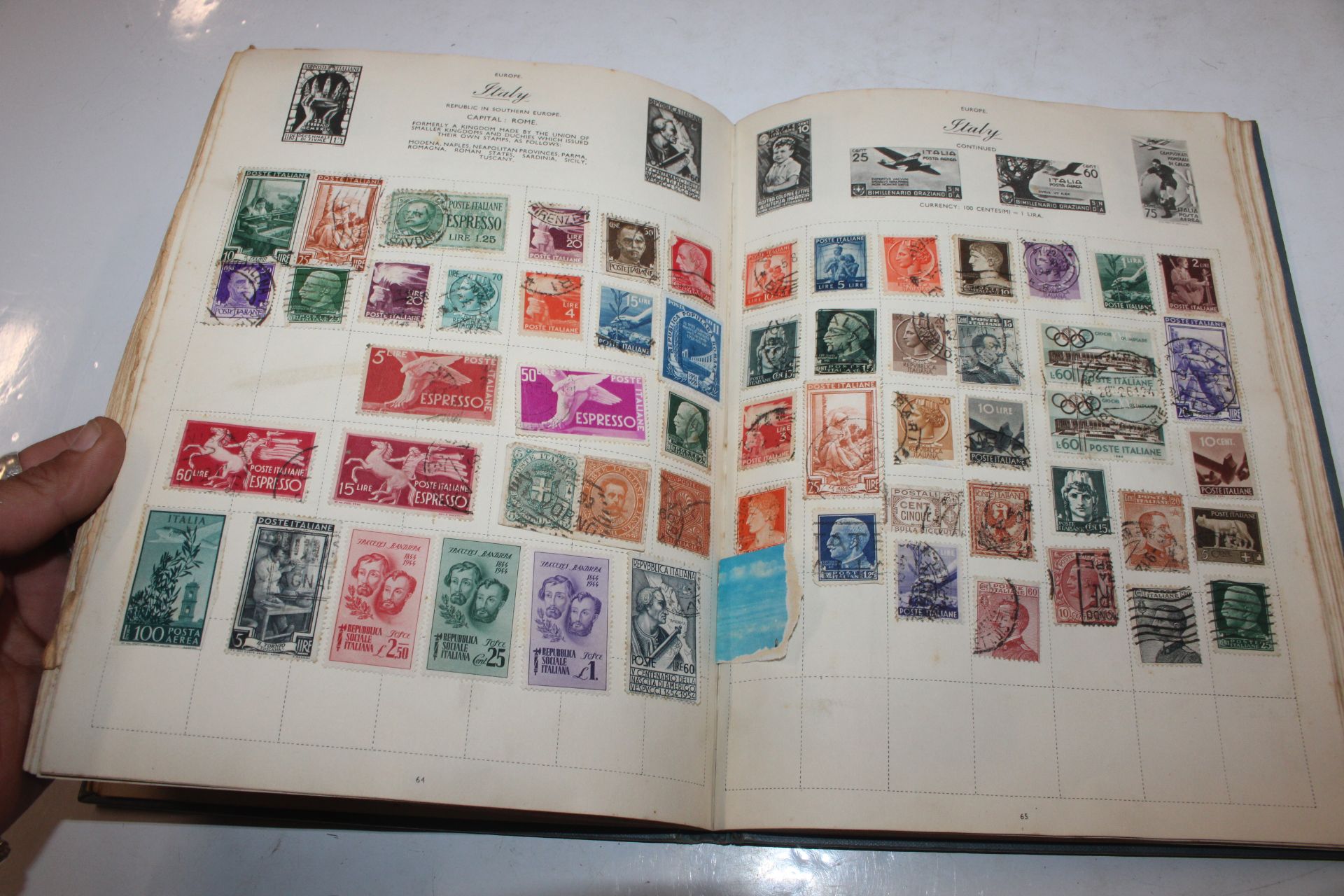 A box containing an album of stamps, various loose - Image 22 of 27