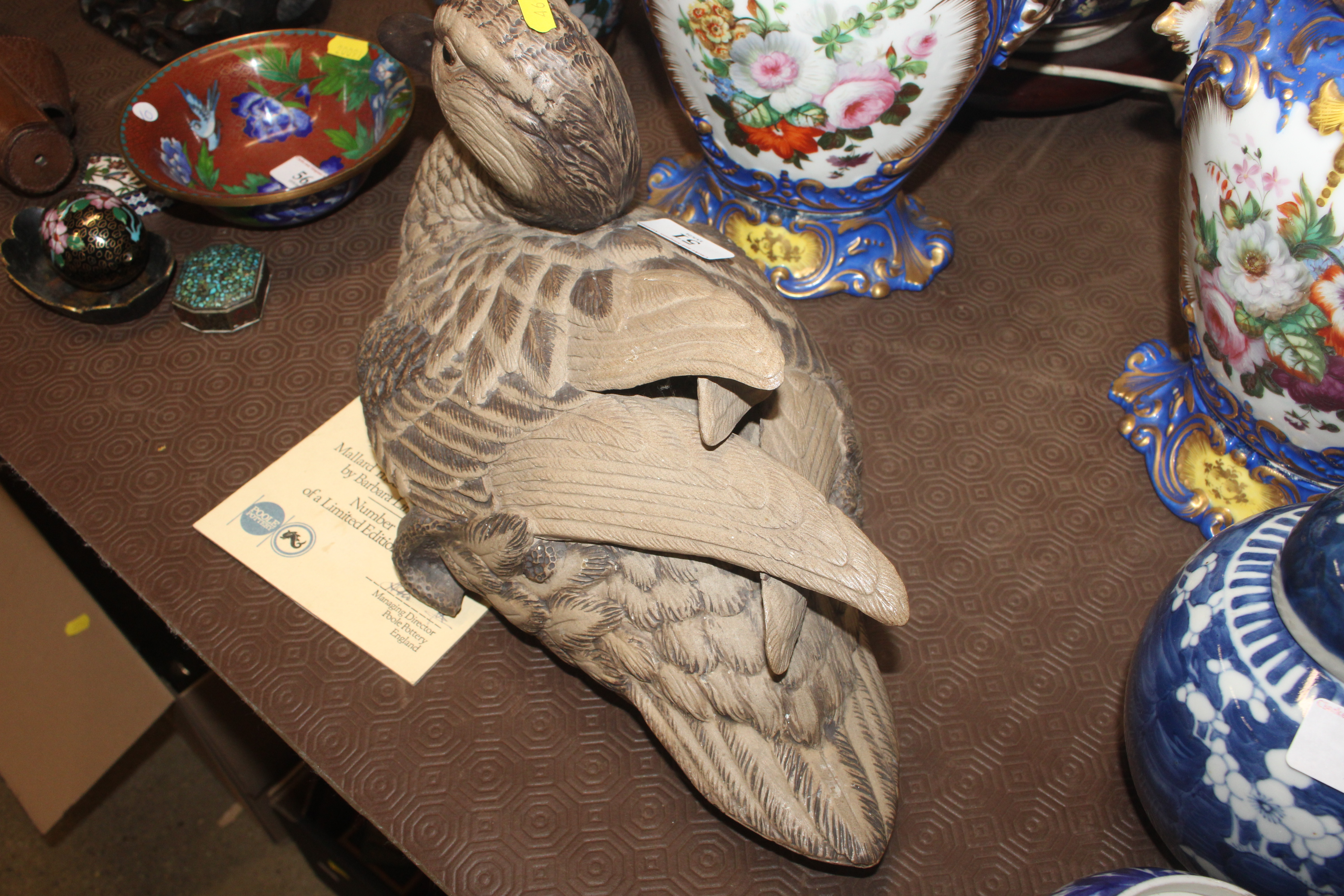 A stoneware figure of a mallard modelled and sculp - Image 4 of 6