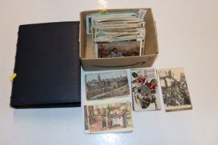 An album of post-cards and a box of post-cards