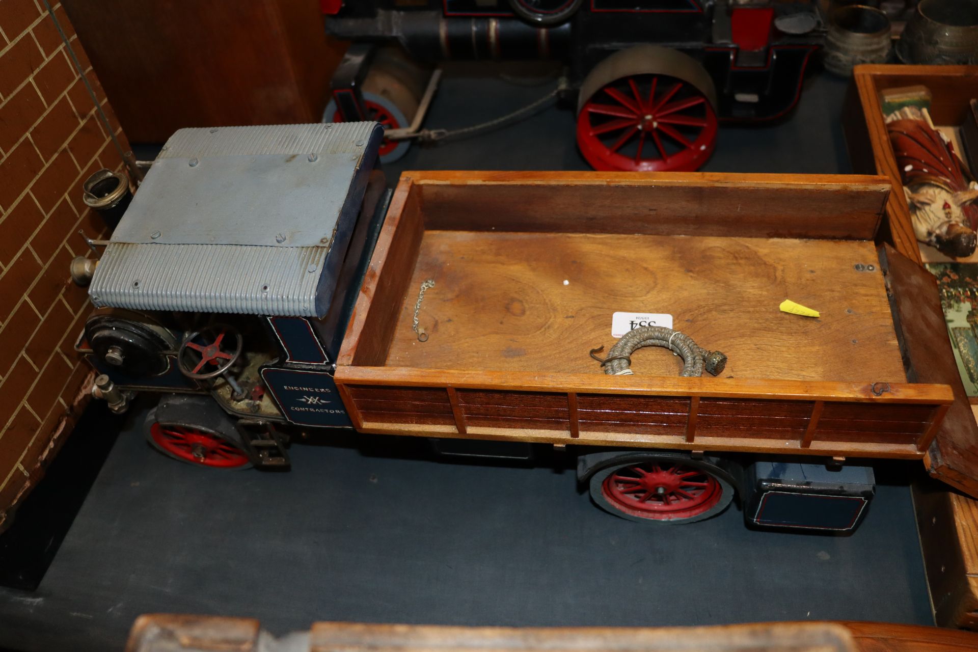 A tin plate spirit fired model of a steam road wagon - Image 3 of 10
