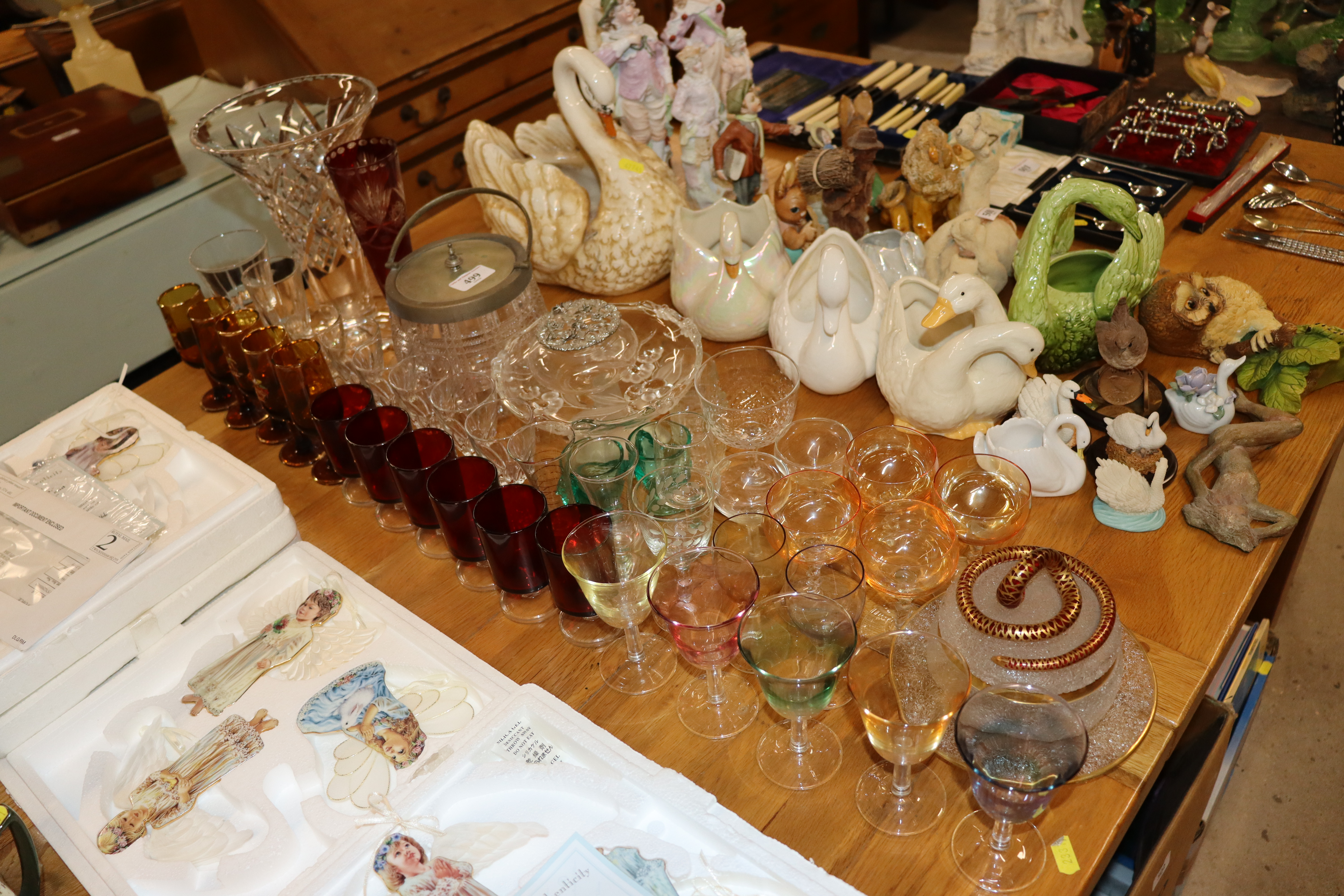 A quantity of various coloured glassware and other