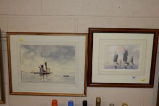 Alan Stark, watercolour of sailing vessels and Ala