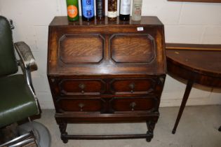 A 1930's oak bureau