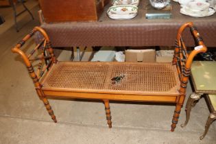 A Regency style bamboo effect cane seated window s