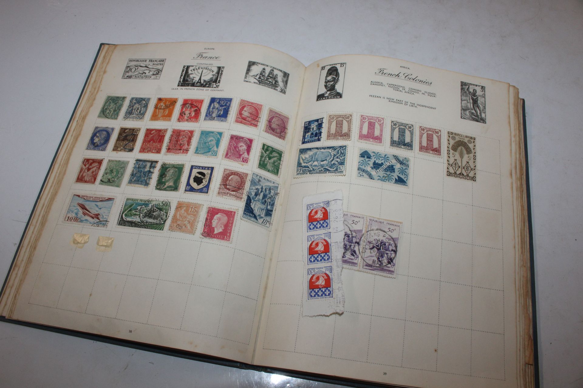 A box containing an album of stamps, various loose - Image 11 of 27