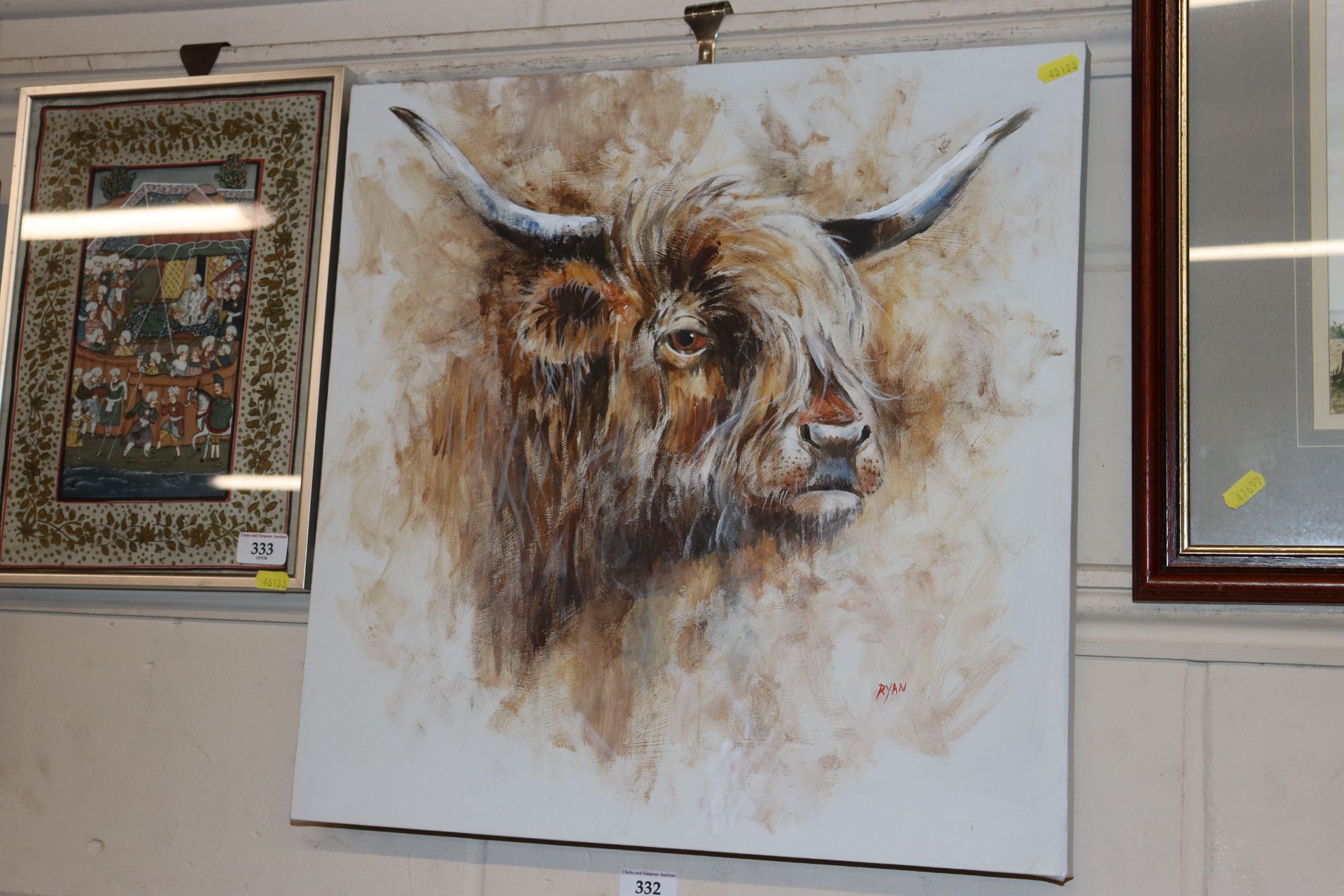 John Ryan, acrylic "Highland Bull"