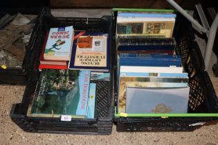 Two boxes of miscellaneous books, including art, n