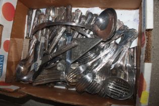 A large quantity of various plated "Kings" pattern cutlery